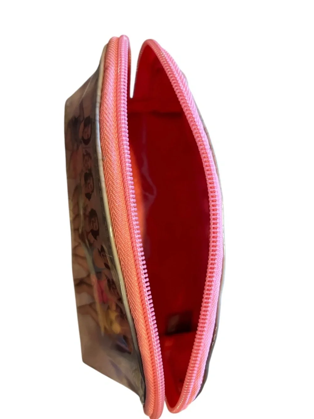 Catseye London Vintage Pinup PhotoCosmetic Bag w Pink zipper Clear Plastic Liner